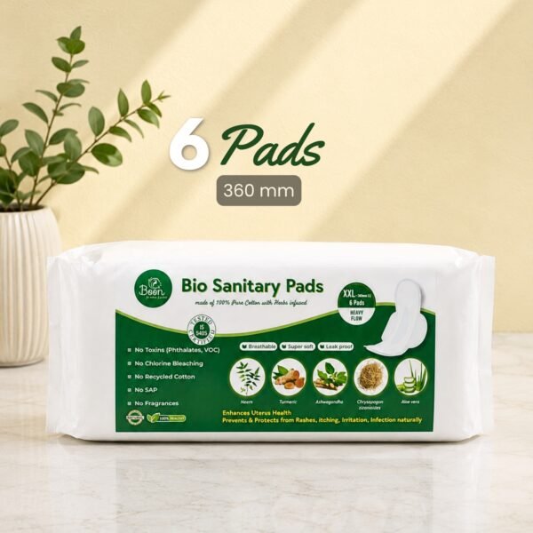 Bio Sanitary Pads XXL - 360mm (L) Heavy flow (6 pads)